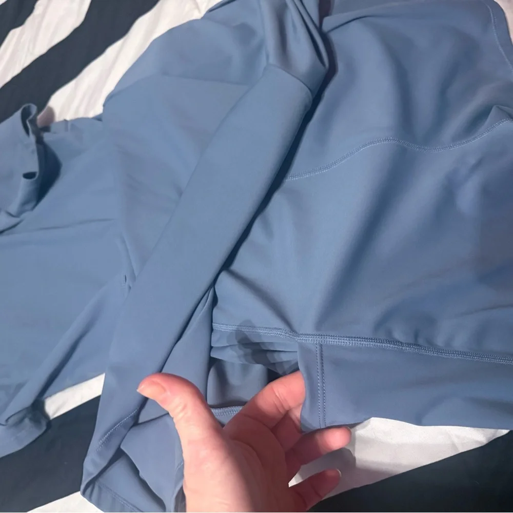 Medium Peacock Blue Women's Tennis Dress w/ pockets/ fitted/ skorts/ athletic - Picture 7 of 15